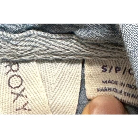 ROXY Western Shirt Size S Blue Button Up Long Sleeve 100% Cotton MISSING BUTTON - Picture 7 of 8